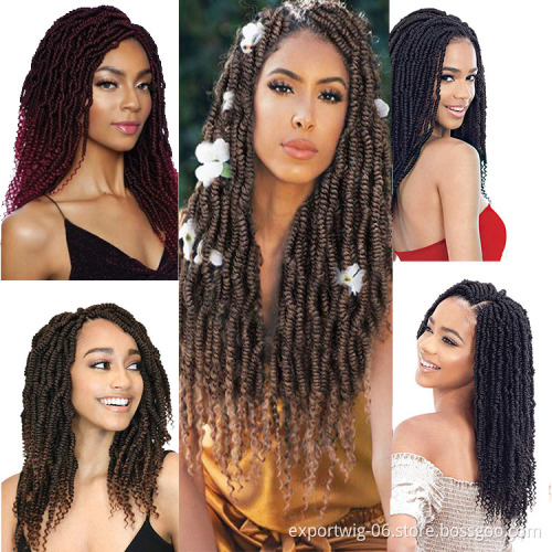 Bomb Twist Crochet Hair Extensions Curly Bomb Passion Twists Braiding Hair Attachment  Ombre Color Synthetic Fiber 12inch